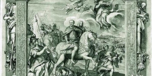 "Apoteoza Jana III Sobieskiego, zwycięzcy spod Wiednia" ("Teza Urbana i Taddea Barberinich") Agostino Scilli.