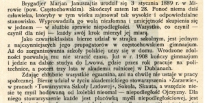 Notka biograficzna Mariana Januszajtisa opublikowana w 1917 r.
