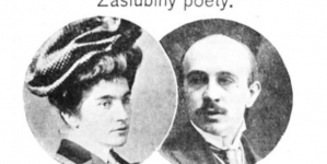Informacja prasowa o ślubie Kornela Makuszyńskiego z Emmą (Emilią) Bażeńską.