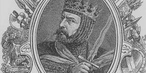 "Bolesław Chrobry. Obdarzony, uczczony cesarz, na znak pobratymstwa  koronę swą włożył na skroń Bolesława, nie lennikiem go, ale równym sobie uznając monarchą."