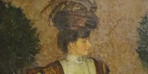 "Portret żony (W laurowej sukni)" Józefa Mehoffera.