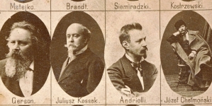 Tableau z portretami malarzy i pisarzy z około 1880 r.