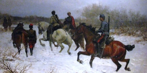 "Patrol powstańczy w 1863 r." Antoniego Piotrowskiego.