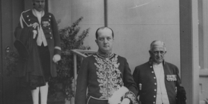 Złożenie listów uwierzytelniających prezydentowi Niemiec Paulowi von Hindenburgowi przez posła nadzwyczajnego i ministra pełnomocnego Polski w Niemczech Józefa Lipskiego w październiku 1933 r.