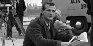 Jakub Goldberg, drugi reżyser, podczas realizacji filmu Edwarda Skórzewskiego i Jerzego Hoffmana "Gangsterzy i filantropi" w 1962 roku.