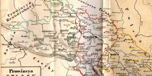 Mapa z "Krótkiego rysu jeografii Szląska dla nauki początkowej" Józefa Lompy.