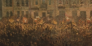 "Manifestacja patriotyczna na Rynku Starego Miasta w 1861 r." Aleksandra Lessera.