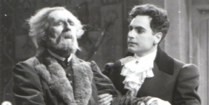 Ludwik Solski jako Horsztyński i Marian Wyrzykowski jako Szczęsny w "Horsztyńskim" Juliusza Słowackiego w reżyserii Aleksandra Zelwerowicza.
