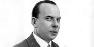 Poseł Zdzisław Stroński w kuluarach sejmowych w 1931 r.
