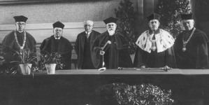 Uroczystośc nadania tytułu doktora honoris causa Uniwersytetu Poznańskiego profesorowi Stanisławowi Zarembie. (maj 1934 r.)