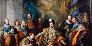 "Rycerze Zakonu Świętego Ducha i ich wielki mistrz Henryk III, król Francji"  Charles-André van Loo.