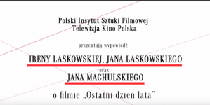 Wywiad z Ireną Laskowską, Janem Laskowskim i Janem Machulskim na temat filmu "Ostatni dzień lata" Tadeusza Konwickiego.