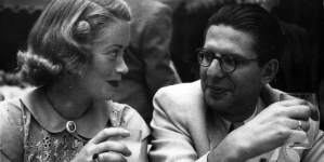 Alina Janowska i Jerzy Toeplitz w trakcie realizacji filmu Leonarda Buczkowskiego "Skarb" z 1948 roku.