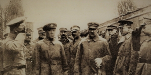 Naczelny Wódz J. Piłsudski i ataman Petlura na dworcu kolejowym w Winnicy w maju 1920 r.