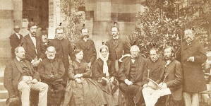 Konrad Machczyński z grupą osób w Kissingen w 1868 roku.