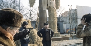 Stanisław Bareja i Bronisław Pawlik na planie filmu "Miś" z 1980 roku.