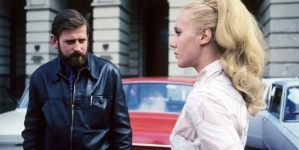 Edward Żebrowski i Maja Komorowska podczas kręcenia filmu "Ocalenie" z 1972 roku.