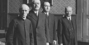 Posiedzenie podkomisji intelektualnej polsko-jugosłowiańskiej w Ministerstwie Wyznań Religijnych i Oświecenia Publicznego w Warszawie w lutym 1934 roku.
