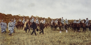 Przegląd wojsk podczas uroczystości wręczenia sztandaru I Dywizji Armii Polskiej we Francji, 22.06.1918 r.