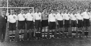Mecz piłki nożnej Belgia-Polska w Brukseli 11.10.1931 r.