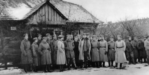Żołnierze Legionów Polskich w Leśniewce w styczniu 1916 r.