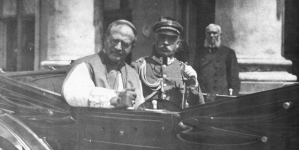 Składanie listów uwierzytelniających Naczelnikowi Państwa Józefowi Piłsudskiemu przez nuncjusza apostolskiego w Polsce Achillesa Ratti 19.07.1919 r.