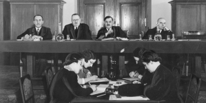Walne zebranie akcjonariuszy Banku Polskiego w Warszawie w lutym 1937 r.