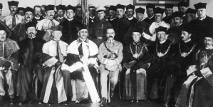 Wręczenie marszałkowi Józefowi Piłsudskiemu doktoratu honoris causa Wydziału Lekarskiego Uniwersytetu Warszawskiego 1.05.1921 R.