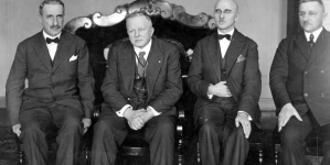 Konferencja u marszałka senatu Juliana Szymańskiego z przywódcami ugrupowań parlamentarnych w marcu 1930 r.
