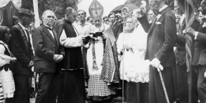 Poświęcenie fundamentów pod budowę kościoła w Grotnikach w lipcu 1933 r.