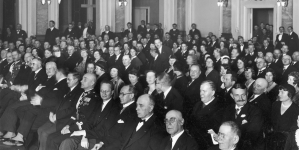 Akademia z okazji święta narodowego Czechosłowacji zorganizowana przez Towarzystwo Polsko-Czechosłowackie w sali Bazaru w Poznaniu 29.10.1932 r.