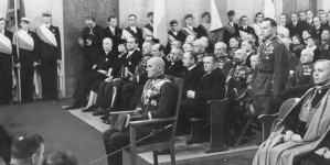 Inauguracja roku akademickiego na Uniwersytecie Warszawskim (Uniwersytecie Józefa Piłsudskiego) w listopadzie 1937 r.