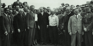 Powitanie w Poznaniu polskiej ekipy ze zwycięzcą Międzynarodowych Zawodów Samolotów Turystycznych Challenge 1932, 7.08.1932 r.