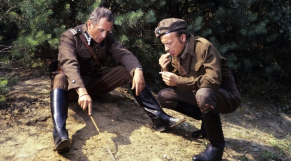  Witold Pyrkosz i Wojciech Pokora w filmie Jerzego Passendorfera "Akcja Brutus" z 1970 roku.  
