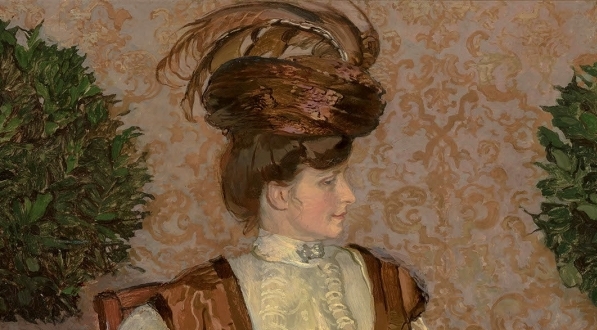 "Portret żony" ("W laurowej sukni") Józefa Mehoffera.  