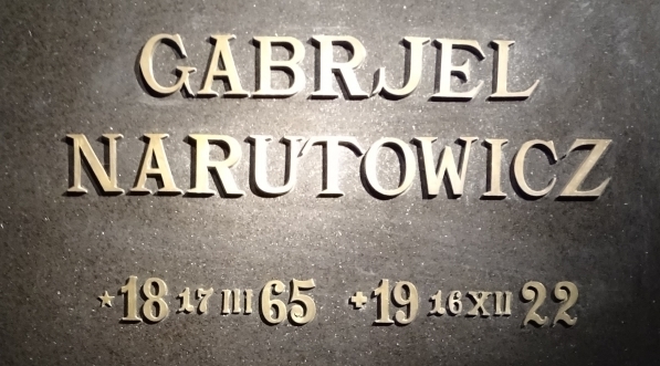  Płyta na grobie prezydenta Gabriela Narutowicza w archikatedrze św. Jana w Warszawie.  