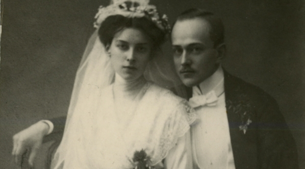  Zdjęcie ślubne Tadeusza Grocholskiego i Zofii z Russanowskich. Kraków, listopad 1911.  