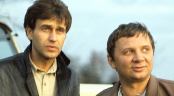  Jan Nowicki i Roman Kłosowski  w filmie Andrzeja Kondratiuka "Dziura w ziemi" z 1970 r.  
