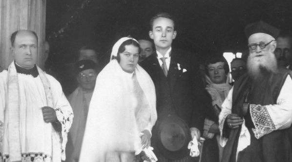  Ślub księcia Adama Tadeusza Zdzisława Czartoryskiego z Zofią Wysocką w październiku 1933 roku.  