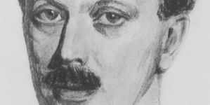 Rysunek Stanisława Niesiołowskiego przedstawiający portret Aleksandra Skrzyńskiego.