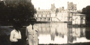 Wacław Borowy z żoną w Fontainebleau w 1923 roku.
