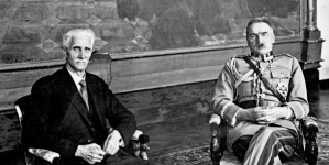 Marszałek Sejmu Ignacy Daszyński na audiencji u marszałka Polski Józefa Piłsudskiego w kwietniu 1928 roku.