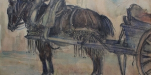 "Sanary. Koń w zaprzęgu" Kazimierza Mitery.