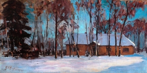 "Chata w Nieświeżu" Juliana Fałata.