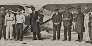 Pożegnanie pilotów w Warszawie przed odlotem do Berlina na Międzynarodowe Zawody Samolotów Turystycznych (Challenge 1932) 10.08.1932 r.