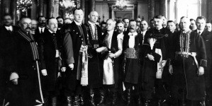 Uroczystość zaprzysiężenia prezydenta RP Ignacego Mościckiego na Zamku Królewskim w Warszawie 9.05.1933 r.