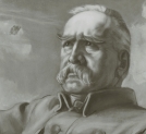 Obraz Czesława Kuryatty przedstawiający portret marszałka Józefa Piłsudskiego.