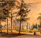 "Widok pałacu w Wilanowie od strony ogrodu"  Willibalda Richtera.