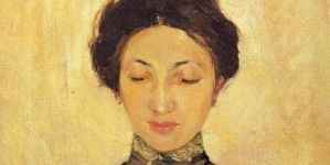 "Portret kobiety czytającej gazetę" Stanisława Dębickiego.