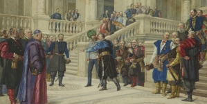 "Wizyta cesarza w gmachu Sejmu Krajowego we Lwowie" Henryka Rodakowskiego.